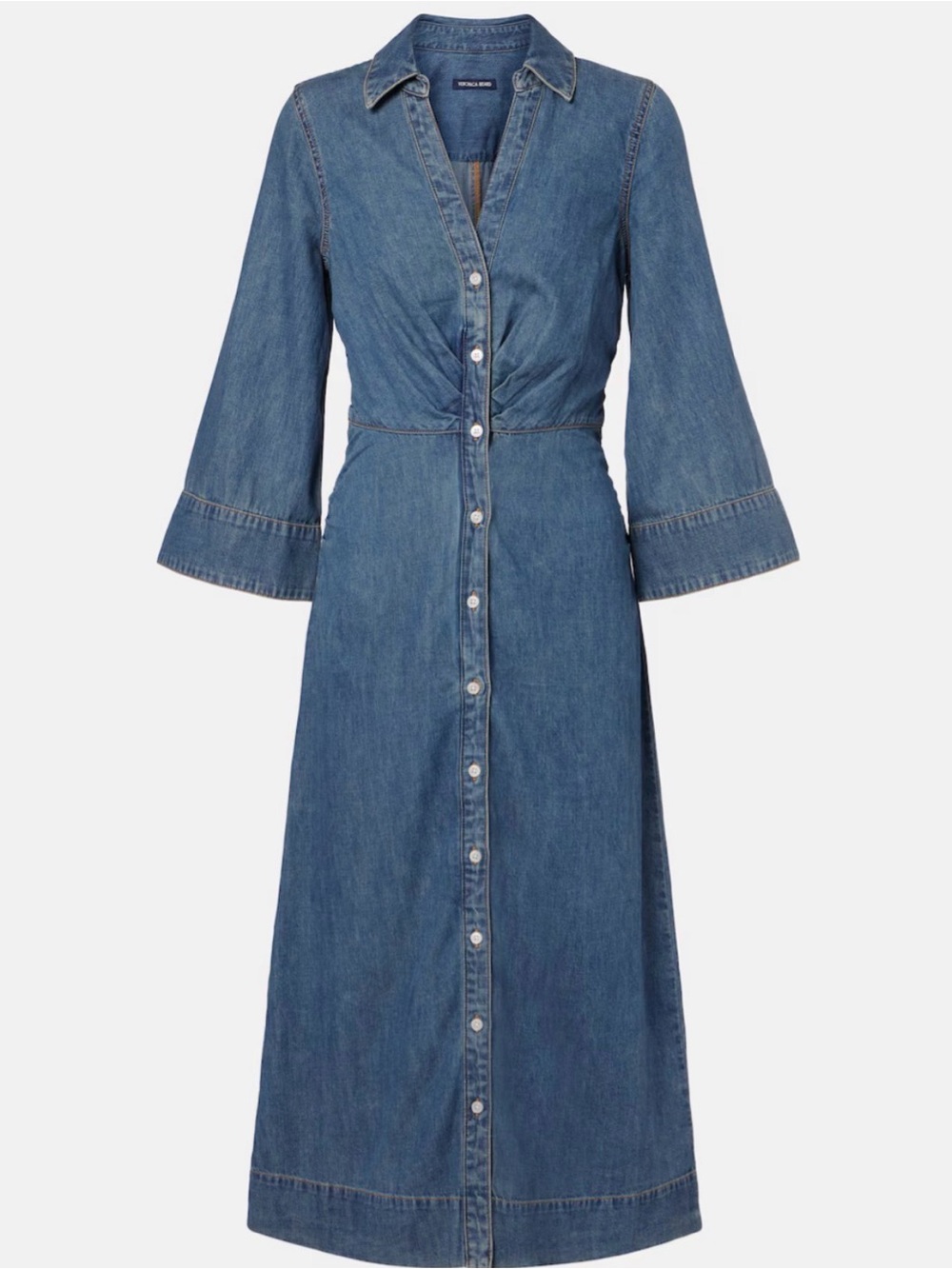 Veronica Beard’s The Hayden Rebel Blue Denim Button-Front Midi Dress